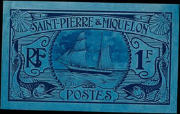 MAQ SAINT PIERRE & MIQUELON - Poste - 91, Maquette En Aquaphoto Bleue Grand Format (100 X 180): 1f. Bateau - Autres & Non Classés