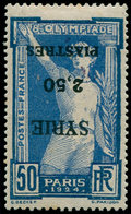 * SYRIE - Poste - 125, Surcharge Renversée, Signé Scheller: 2.50p. S. 50c. Bleu J.O De Paris 1924 - Autres & Non Classés