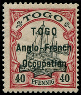 * TOGO - Poste - 38, Type I, Espace 3mm: 40pf. Carmin Et Noir - Autres & Non Classés