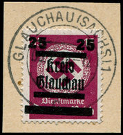 O ALL. LOCAUX 1945 GLAUCHAU - Poste - Michel 38, Superbe, Sur Petit Fragment, Signé Sturm, (tirage 200), Rare: 25pf. S.  - Autres & Non Classés