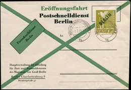 ALL. BERLIN - Poste - 17A, Surcharge Noire 1M. Olive, Env. Spéciale FDC "Eroffnungsfahrt 1/3/49" (Michel 17) - Autres & Non Classés