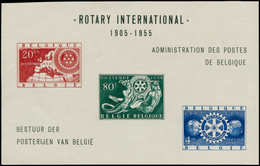 ** BELGIQUE - Poste - 952/54, Feuillet Collectif Gommé: Rotary 1955 - Autres & Non Classés
