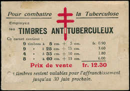 ** BELGIQUE - Carnets - Cob A 18, Complet, 12,30f, (* En C1): Antituberculeux 1928 - Autres & Non Classés