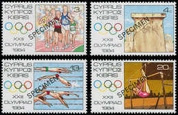SPE CHYPRE - Poste - 608/11, Surcharge Noire Typo "spécimen": Jeux Olympiques De Los Angeles - Autres & Non Classés