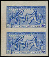 * GRECE - Poste - 170, Essai En Bleu, Paire Verticale Non Dentelée, Cdf: 20c. Jeux Olympiques De 1906 - Autres & Non Classés