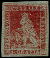 (*) ITALIE  TOSCANE - Poste - 4, Très Bien Margé: 1c. Carmin (Sas. 4) - Toscane