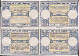 * PAYS BAS - Coupons Réponse - Bloc De 4 Non émis, Provenant De L'album Upu 1947: 25 Cents - Autres & Non Classés