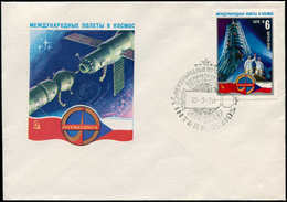 RUSSIE - Poste Spatiale - Board Letter Soyous 28, Env. Illustrée Avec Cachet Embarqué "Interkosmos Soyous 28 10/3/78" En - Autres & Non Classés