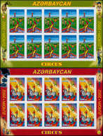 ** RUSSIE AZERBAIDJAN - Poste - 431/32, 2 Feuillets Non Dentelés, Papier Normal: Europa 2002, Le Cirque - Azerbaidjan