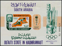 ** ADEN - Blocs Feuillets - Michel 3B, Non Dentelé: 75f. Jeux Olympiques De Mexico 68 - Aden (1854-1963)