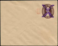 N BIRMANIE OCC. JAPON - Entiers Postaux - Enveloppe, One Anna Brun George VI, Surcharge Grand "X" En Violet + Médaillon  - Birmanie (...-1947)