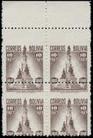 ** BOLIVIE - Poste - 241, Bloc De 4, Piquage Horizontal à Cheval (1/3), Bdf: Murillo - Bolivie