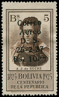 * BOLIVIE - Poste Aérienne - 39A, Non émis, Surcharge Bleu (tirage 100): 10b. S. 5b. - Bolivie