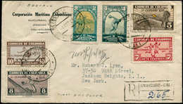 COLOMBIE - Poste - 274/279 Sur Enveloppe Recommandée Pour Les USA 1/2/1932: Barranquilla, Tennis, Foot - Colombie
