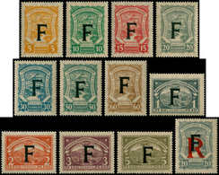 ** COLOMBIE - Poste Aérienne - 43/57, Surcharge "F" (France) En Noir, Série Complète 12 Valeurs, Gomme Coloniale, Introu - Colombie