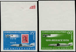 ** COLOMBIE - Poste Aérienne - 320/321, Non Dentelés Bdf: Aviancia 1959 - Colombie