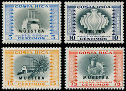 * COSTA RICA - Poste Aérienne - 250/53, Surchargés "Muestra": Industries - Costa Rica