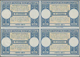 * COSTA RICA - Coupons Réponse - Bloc De 4 Non émis, Provenant De L'album UPU 1947: 35 Centimos - Costa Rica