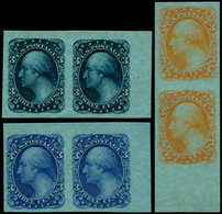 (*) ETATS UNIS - Poste - (1877), 3 Paires D'essais Sur Papier Vert, Philadelphia Bank Note: Washington 3c - Autres & Non Classés