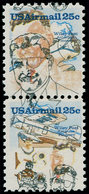 ** ETATS UNIS - Poste Aérienne - 87/88, Paire Verticale, Couleurs Totalement Décalées: Wiley Post - Autres & Non Classés