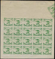 (*) ETATS UNIS - Locaux - American Letter C° 1844, 5c. Aigle, Feuillet D'essai En Vert De 20 Timbres Avec Variété D'impr - Autres & Non Classés