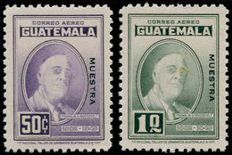 * GUATEMALA - Poste Aérienne - 157/58, Surchargés "Muestra" (spécimen): Roosevelt (les Autres Valeurs N'existent Pas) - Guatemala
