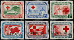 ** GUATEMALA - Poste Aérienne - 208/10 + 223/25, Complet 6 Valeurs: Croix-Rouge - Guatemala