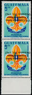 ** GUATEMALA - Poste Aérienne - 391, Paire Bdf, Surcharge Renversée (une Feuille De 50 Connue): 5c. Scouts - Guatemala