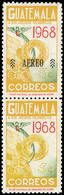 ** GUATEMALA - Poste Aérienne - 438, Paire, Un Exemplaire Sans Surcharge (10 Pièces Connues): 5c. J.O De Mexico 68 - Guatemala