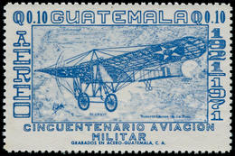 ** GUATEMALA - Poste Aérienne - 475, Erreur Impression Sur La Gomme: 0.10 Avion Blériot - Guatemala