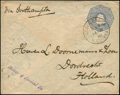 O GUYANE. - Entiers Postaux - Enveloppe 5c. Bleu-gris Bateau, Oblitéré Georgetown 14/8/02 Pour La Hollande - Guyane (1966-...)