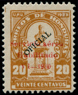 * HONDURAS - Poste Aérienne - 25, Surcharge Rouge, (tirage 250), Signé - Honduras
