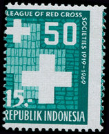 ** INDONESIE - Poste - 565, Sans Impression Du Rouge, Piquage à Cheval: 15r. Croix-Rouge - Indonésie