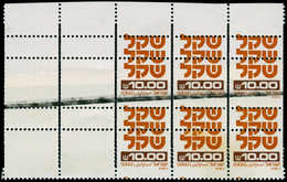 ** ISRAEL - Poste - 784, Bloc De 6 + 2 "blank Margin" à Gauche, Triple Piquage Vertical, Double Piquage Horizontal Et Ra - Autres & Non Classés