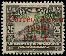 * NICARAGUA - Poste Aérienne - 9a, Signatures Multiples, Erreur 0,20/25c. Brun (tirage 100) - Nicaragua