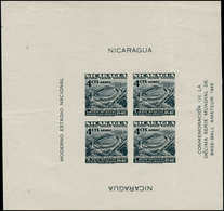 ** NICARAGUA - Blocs Feuillets - 53, Non Dentelé, Grandes Marges (marge *), Tirage 6 Blocs, Perforations De Contrôle: 4c - Nicaragua