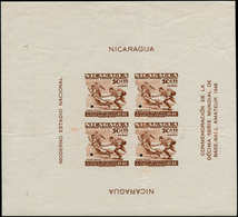 ** NICARAGUA - Blocs Feuillets - 57, Bloc Non Dentelé (tirage 6 Blocs), Grandes Marges, (marges *), Perforation De Contr - Nicaragua