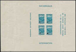 ** NICARAGUA - Blocs Feuillets - 63, Non Dentelé, Grandes Marges, (tirage 6 Blocs), Perforation De Contrôle: 5c. Vert St - Nicaragua