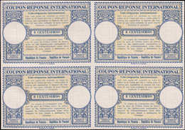 * PANAMA - Coupons Réponse - République De Panama, Bloc De 4 Non émis, Provenant De L'album Upu 1947: 8 Centésimos - Panama