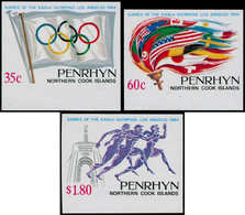 ** PENRHYN - Poste - 293/95, Non Dentelés, Bdf, (tirage 150): Jeux Olympiques De Los Angeles 84 - Penrhyn