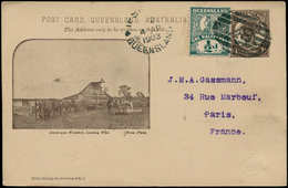 O QUEENSLAND - Entiers Postaux - CP Tsc 1p. Brun Victoria, Illustrée: Jondaryan, Loading Woll" (laine) - Cartas & Documentos