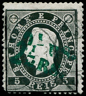 O SAINT THOMAS  PRINCE - Poste - 27, Double Surcharge Verte, (1 Dent Manquante): 2,5 Sur 5r. Noir. - Sao Tome Et Principe