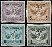* SALVADOR - Poste - 763 + Pa. 104/6, Surcharge Violette "spécimen": 75ème An. UPU - Salvador