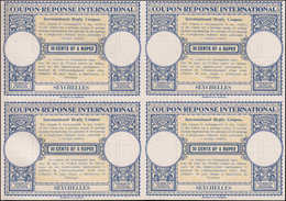 * SEYCHELLES - Coupons Réponse - Bloc De 4 Non émis, Provenant De L'album Upu 1947: 30 Cents Of A Rupee - Seychelles (...-1976)