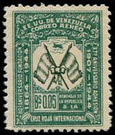 ** VENEZUELA - Poste Aérienne - 178, Sans Impression Des Couleurs Du Drapeau, Signé: 5c. Vert Croix-Rouge - Venezuela