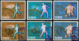 ** YEMEN - Poste - Michel 260/65, Surcharge Violette "4 B": Jeux Olympiques De Tokyo 1964, Football Jules Rimet - Yémen