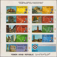 ESS YEMEN - Poste - Michel 1088/96, Livret Contenant 5 Feuillets D'essais Dont Définitif Non Dentelé, (non émis) Footbal - Yémen