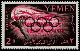** YEMEN ROYAUME - Poste - Michel 6 DK, Double Surcharge Rouge Dont Une Renversée: 2b. Jeux Olympiques De Rome 1960 - Yémen