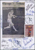 AUT Base-Ball & Cricket - Poste - Italie Cp Spéciale + Cachet Illustré, Signatures De 18 Joueuses De Softball - Basket-ball