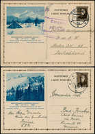 N/O Sports D'hiver - Entiers Postaux - Tchécoslovaquie, Série Complète De 5 CP 1.20k. Brun: Ski, Tatras 1935 - Hiver